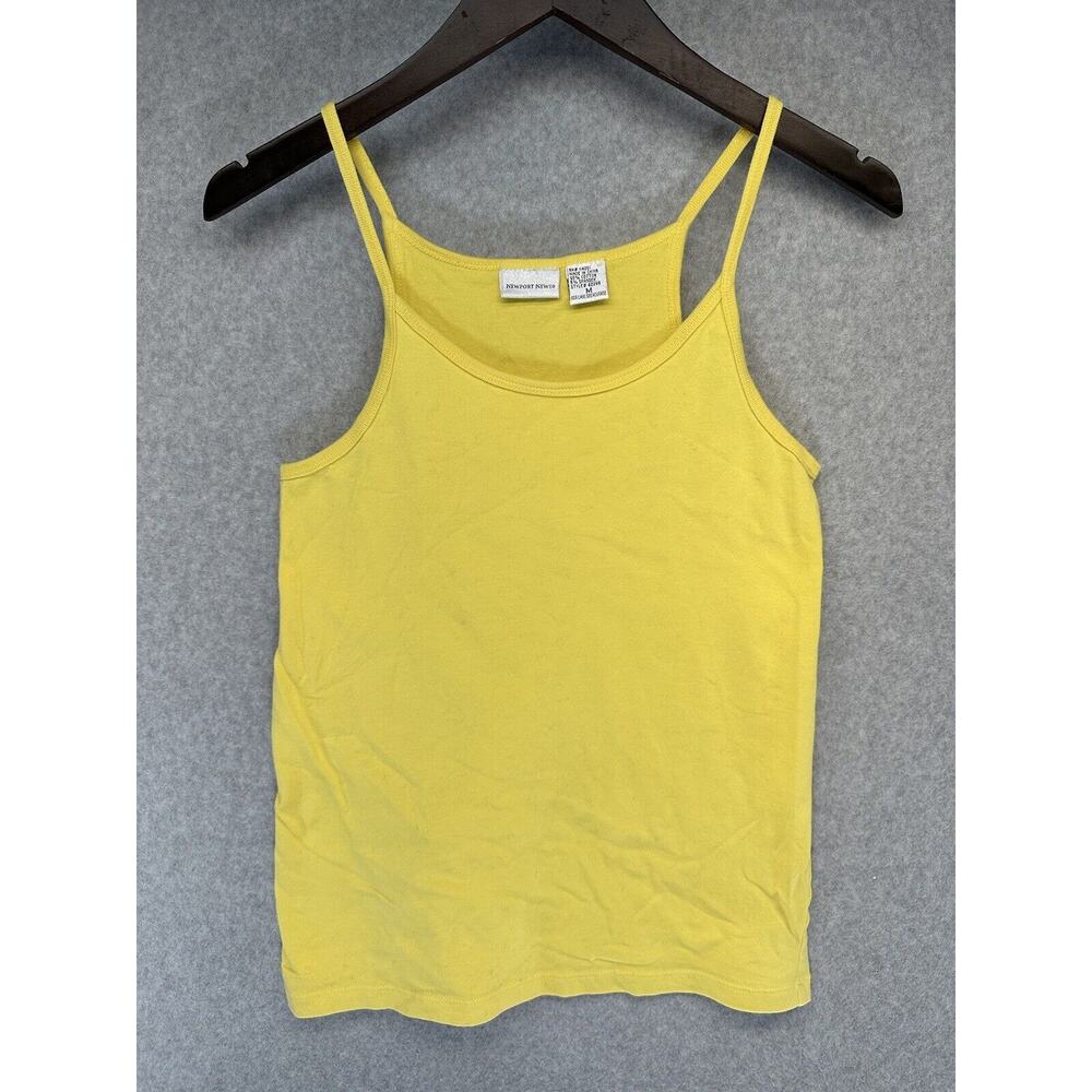 Newport News Womens Tank Top Size Medium Yellow Spaghetti Strap Lightweight